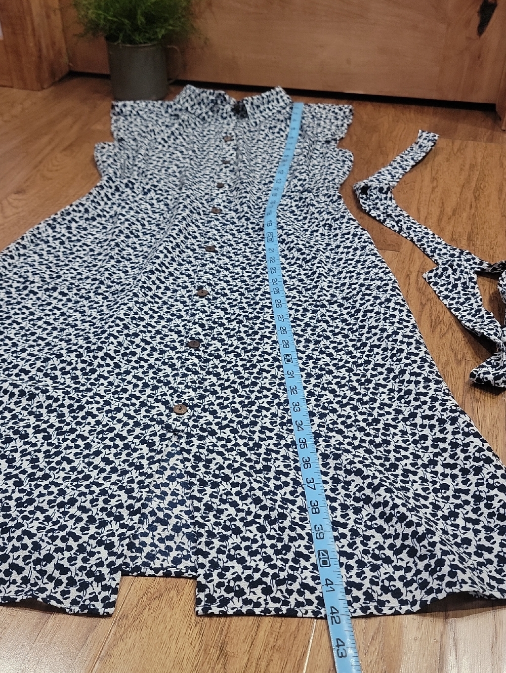 Monteau Blue Floral Button-Front Midi Dress - Picture 6 of 12